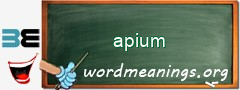WordMeaning blackboard for apium